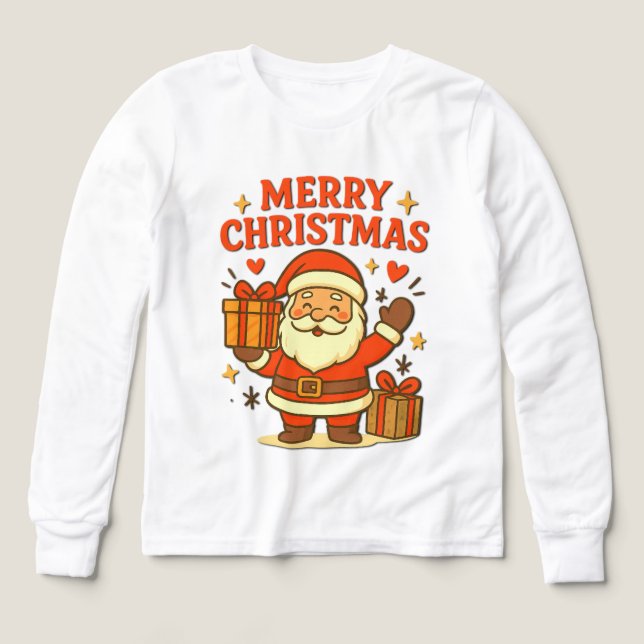  Cute Santa Claus Christmas Art –  Merry Christmas Tri-Blend Shirts (Design Front)