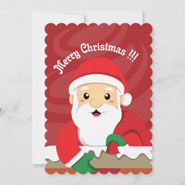 Cute Santa Claus Christmas Card (Front)