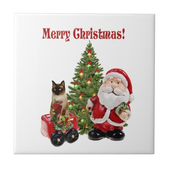 Cute Santa Claus Christmas Ceramic Tile (Front)