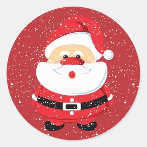 Cute Santa Claus Christmas custom Classic Round Sticker