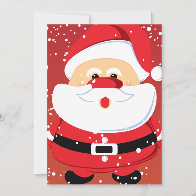Cute Santa Claus Christmas custom Holiday Card (Front)