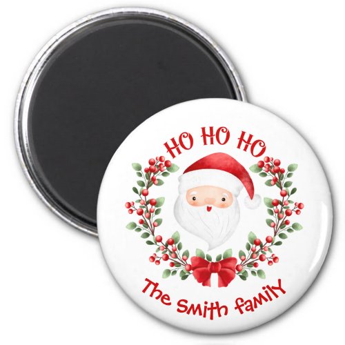 Cute Santa Claus Christmas Family Name Magnet