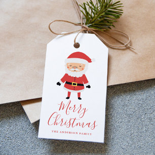 Cute Santa Claus Christmas Gift Tags