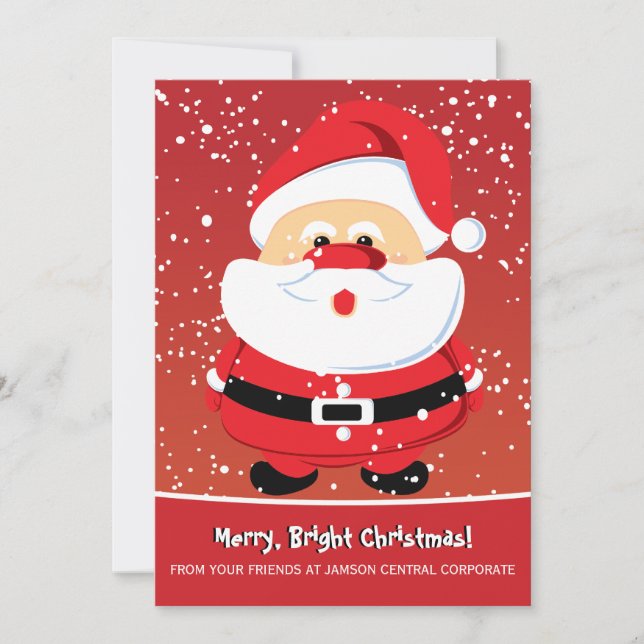 Cute Santa Claus Christmas holiday corporate Card (Front)