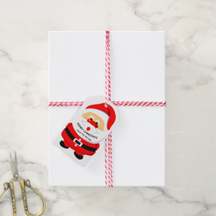 Cute Santa Claus Christmas holiday red Gift Tags
