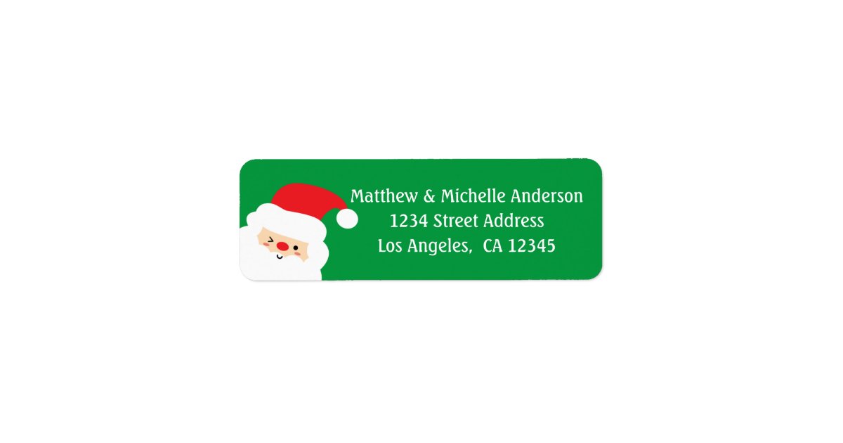 Cute Santa Claus Christmas Holiday Return Address Label | Zazzle