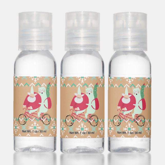 Cute Santa Claus Christmas Holidays Fun Hand Sanitizer (Set)
