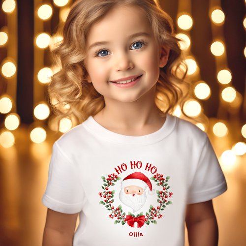 Cute Santa Claus Christmas Name Toddler T_shirt 
