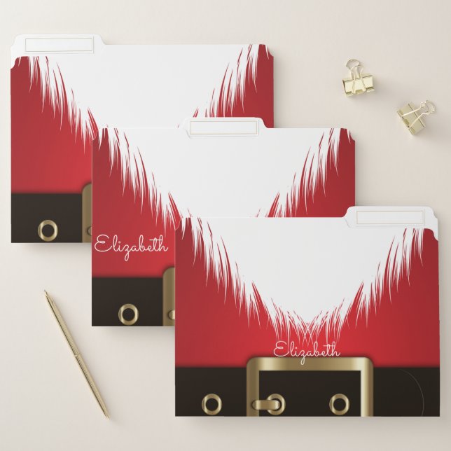 Cute Santa Claus, Christmas- Personalized File Folder (Set)