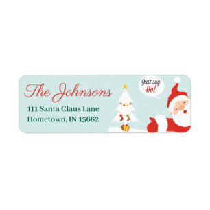 Cute Santa Claus Christmas Return Address Label