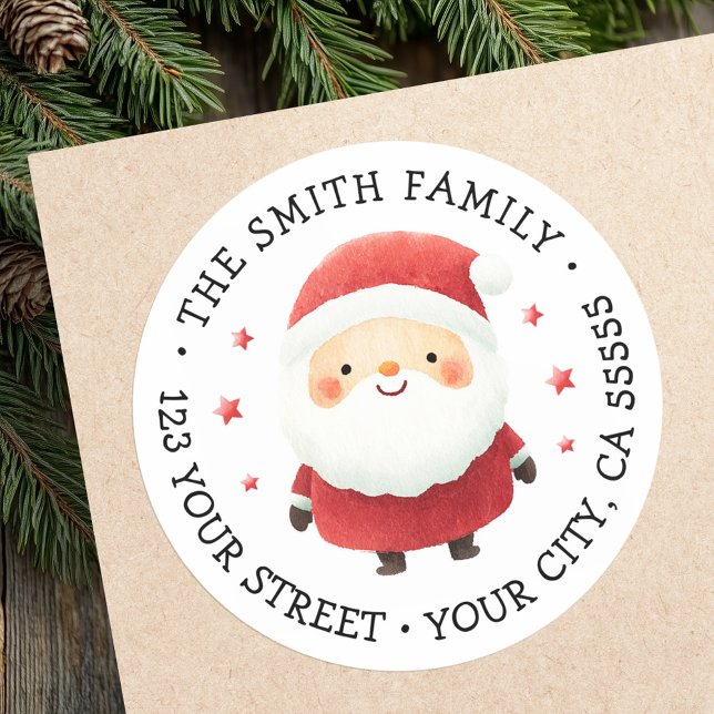 Cute Santa Claus Christmas return address labels (Cute Santa Claus Christmas return address labels)