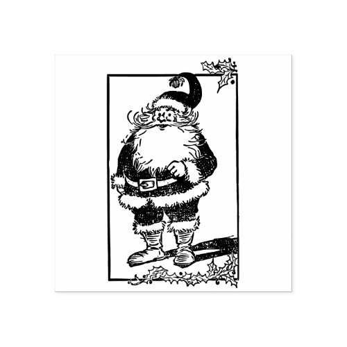 Cute Santa Claus Christmas Rubber Stamp