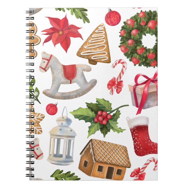 Cute Santa Claus Christmas Sweets Personalized   Notebook (Front)