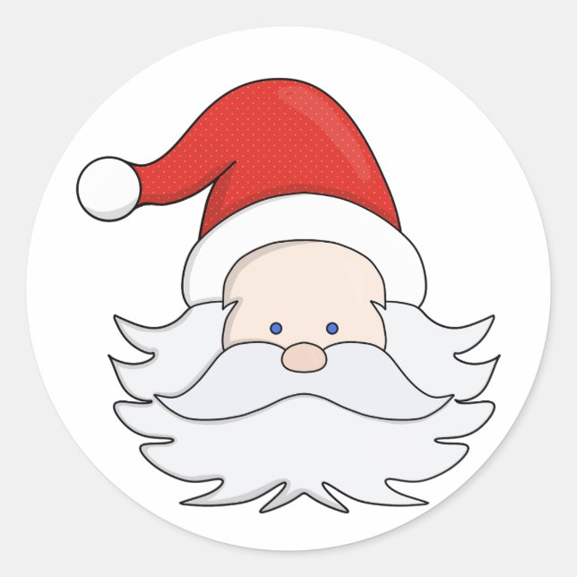 Cute Santa Claus Classic Round Sticker (Front)