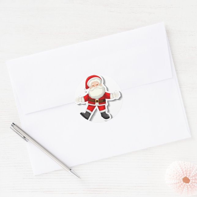 Cute Santa Claus  Classic Round Sticker (Envelope)