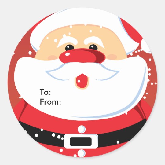Cute Santa Claus custom sticker gift tag