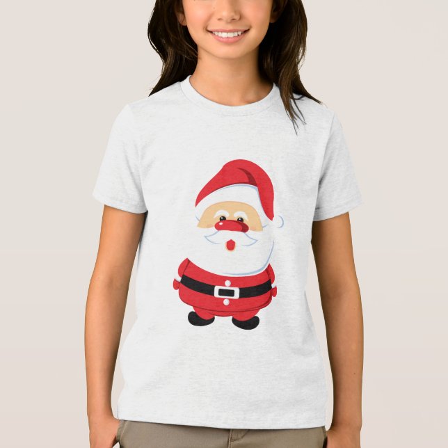 Cute Santa Claus custom t-shirt Tri-Blend Shirt (Front)