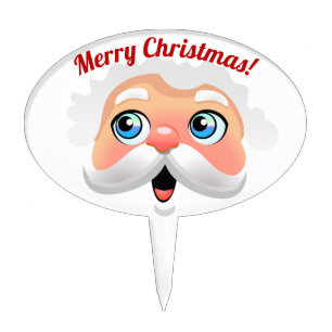 Cute Santa Claus Face Cartoon Cake Topper