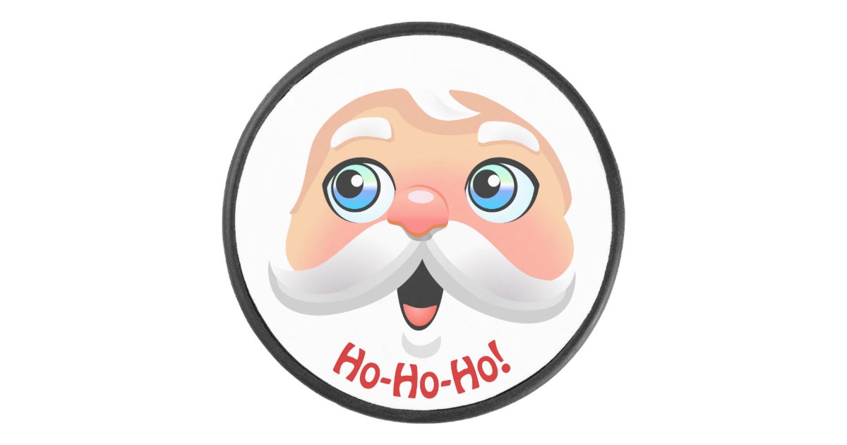 Cute Santa Claus Face Cartoon Hockey Puck | Zazzle Cute Santa Claus Face Cartoon Hockey Puck | Zazzle
