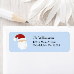 Cute Santa Claus Face Christmas Return Address Label