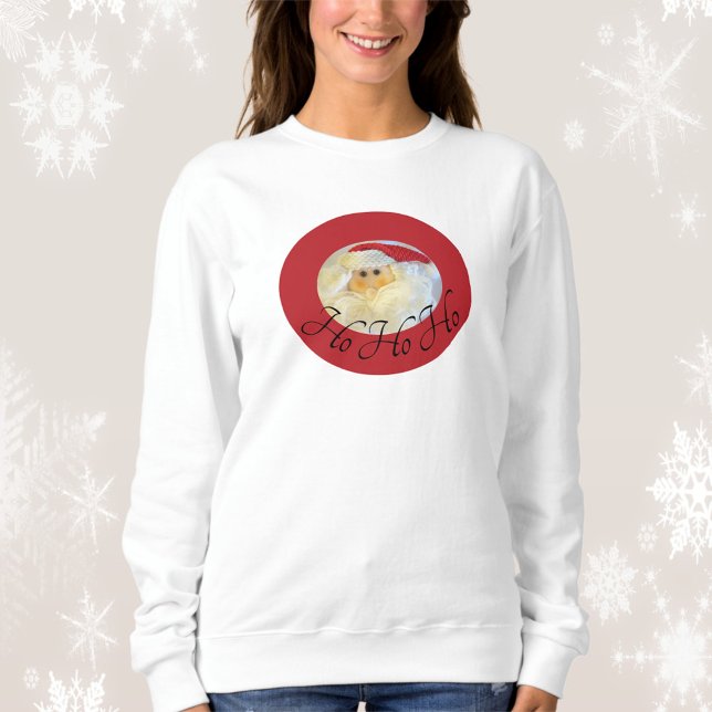 Cute Santa Claus Face Red Ho Ho Ho Christmas Sweatshirt (Creator Uploaded)