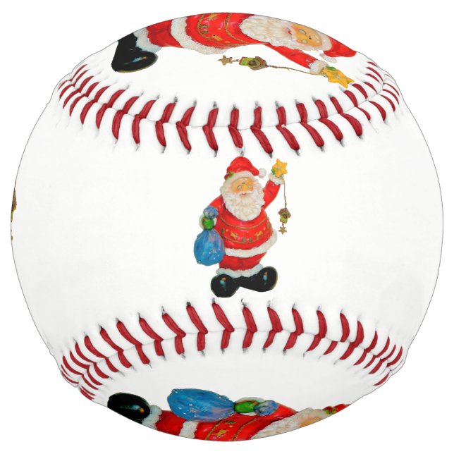Cute Santa Claus Father Christmas Kris Kringle Softball (Front)