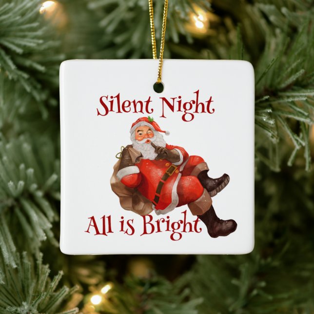 Cute Santa Claus First Christmas Photo Ceramic Ornament (Tree)