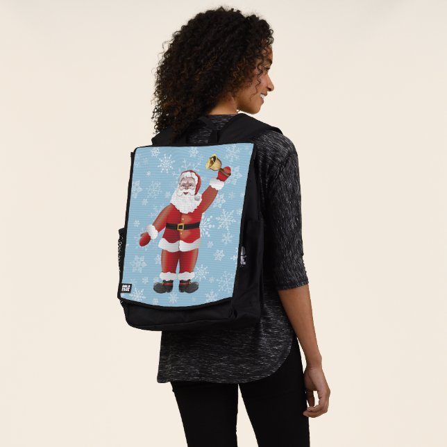 Cute Santa Claus Funny Christmas Cartoon Backpack (Worn)