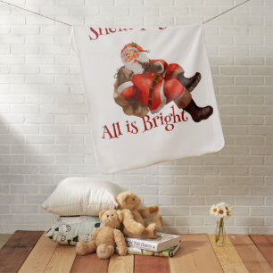 Cute Santa Claus Funny Christmas Vintage Retro Baby Blanket