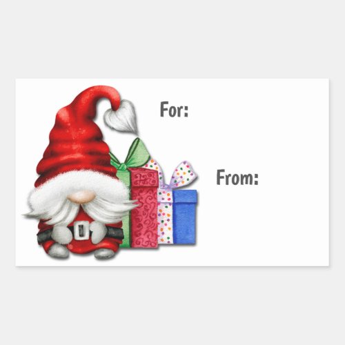 Cute Santa Claus Gnome Christmas Gift Tag