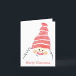 Cute Santa Claus Gnome Christmas Holiday Card<br><div class="desc">Cute Christmas card with a hand drawn gnome Santa Claus along with the greeting "Merry Christmas".  Use the template to add your custom message in red on the inside.  This non photo Christmas card is great for anyone who wants a holiday greeting card without pictures.</div>