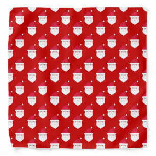 Cute Santa Claus Head Christmas Pattern Bandana