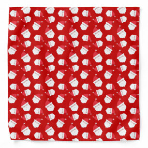 Cute Santa Claus Head Pattern Christmas Bandana