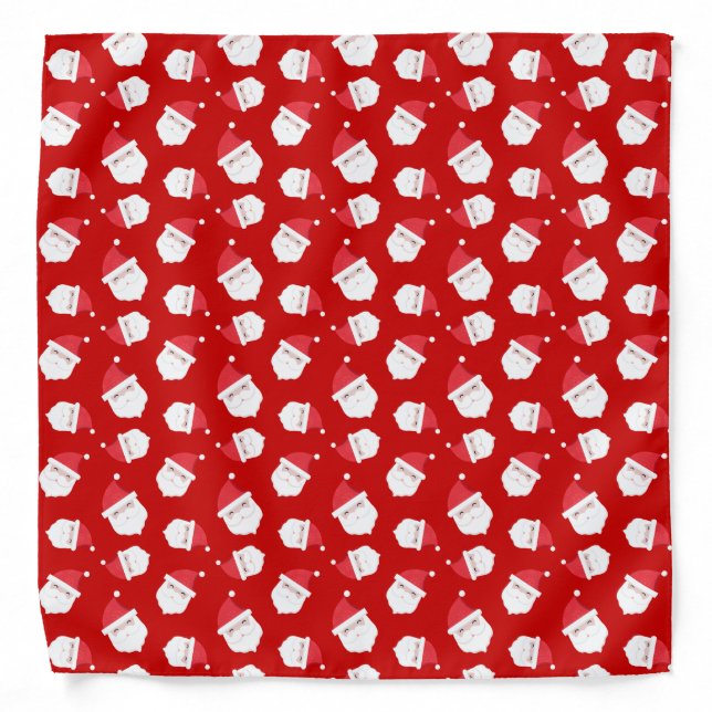 Cute Santa Claus Head Pattern Christmas Bandana (Front)