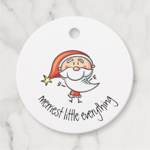 Cute Santa Claus Illustration Merry Everything Favor Tags