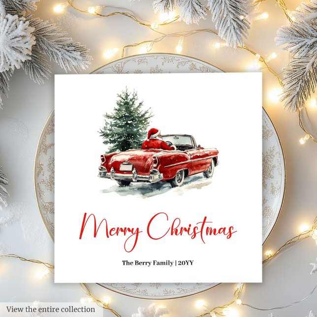 Cute Santa Claus Kids Watercolor Holiday Napkins (Cute Santa Claus Kids Watercolor Holiday Napkin)