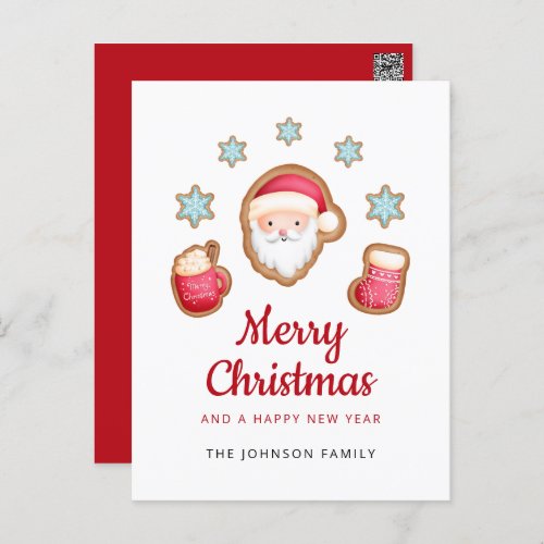 Cute Santa Claus Merry Christmas Holiday Postcard