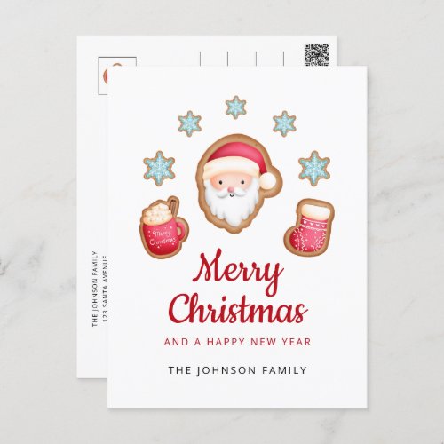 Cute Santa Claus Merry Christmas Holiday Postcard