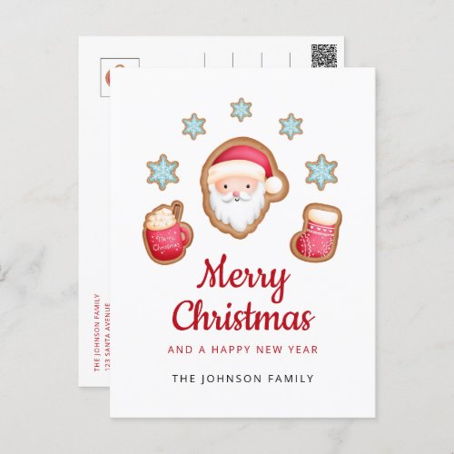 Cute Santa Claus Merry Christmas Holiday Postcard