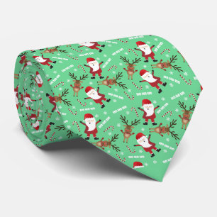 Cute Santa Claus Reindeer Christmas Pattern Neck Tie