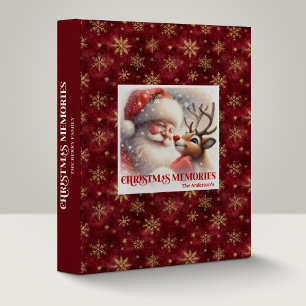 Cute Santa Claus Rudolph Holiday Ring Binder Album