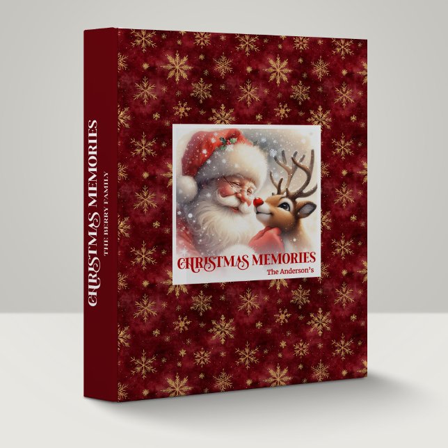 Cute Santa Claus Rudolph Holiday Ring Binder Album (Cute Santa Claus Rudolph Holiday Ring Binder Keepsake

)