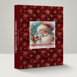 Cute Santa Claus Rudolph Scrapbook Album Cozy Gift 3 Ring Binder