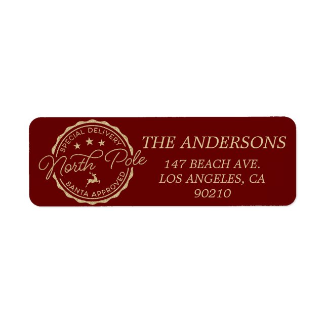 Cute Santa Claus Seal North Pole Label (Front)