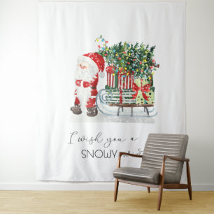 Cute Santa Claus,Sleigh,Presents Tapestry