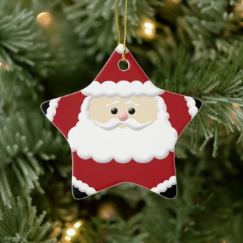 Cute Santa Claus Star Ornament by MyGiftShop at Zazzle