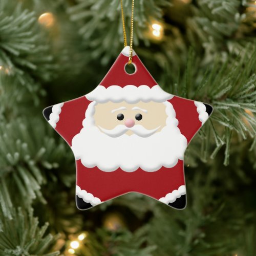 Cute Santa Claus Star Ornament