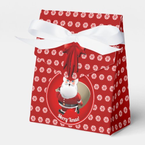 Cute Santa Claus With a Sack Full of Gifts Favor Boxes