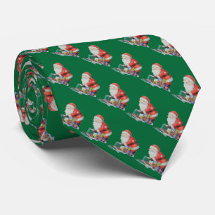 Cute santa clause with pressies for christmas tie