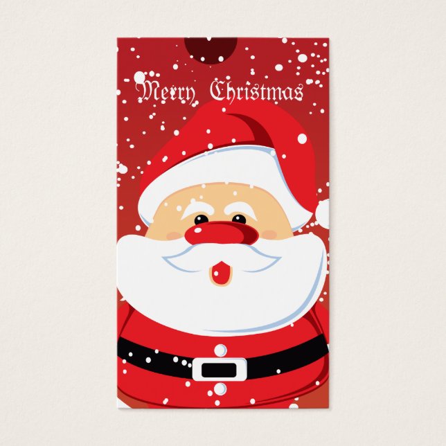 Cute Santa Clauss Custom Business Card-Gift Tag (Front)